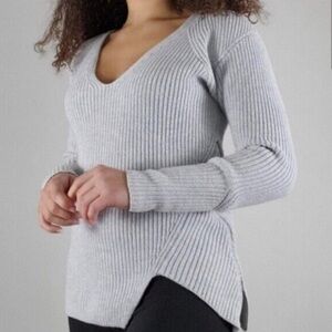 CAbi asymmetrical V-neck sweater with side zippers